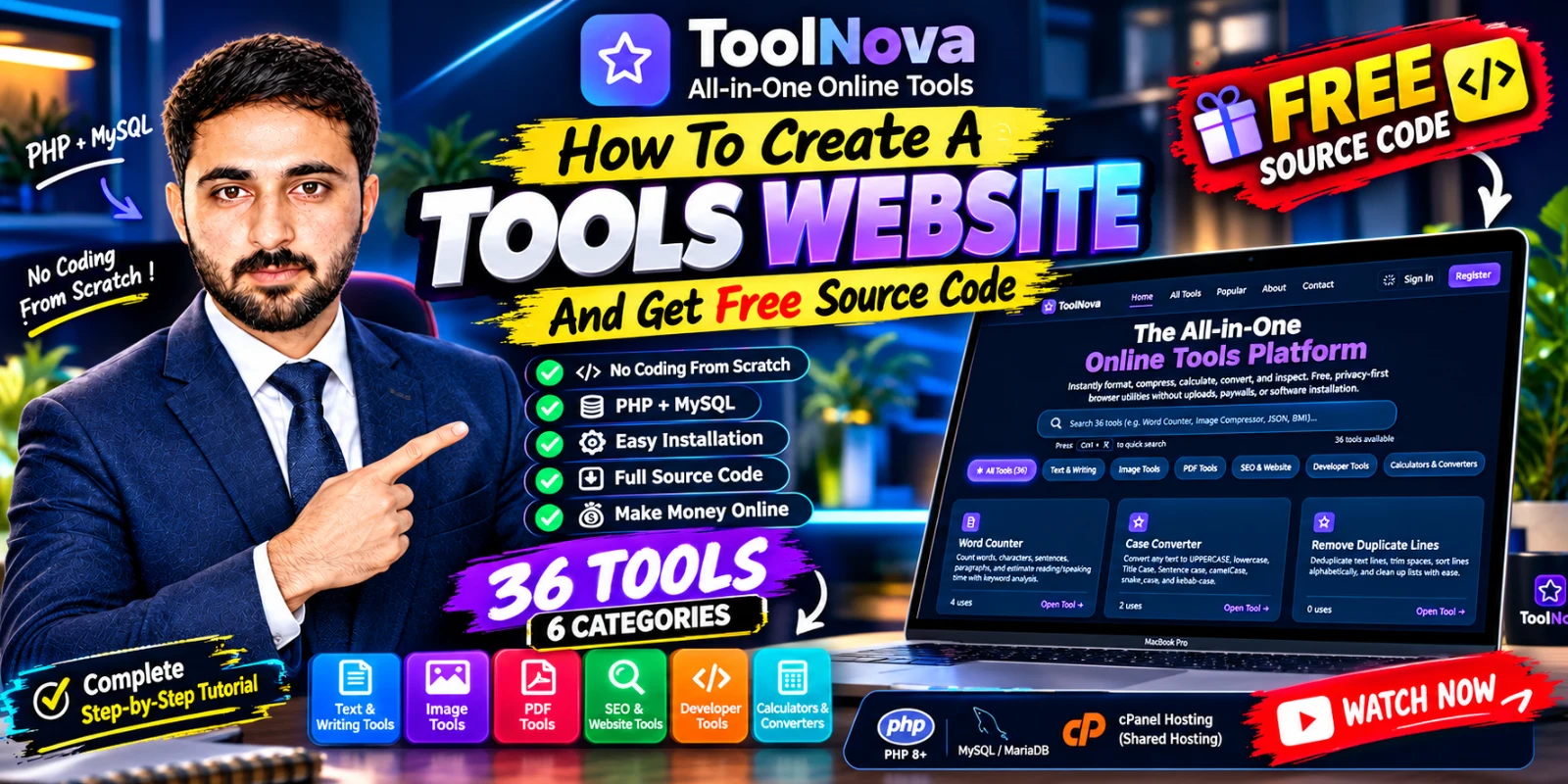 Get a Free Tools Website with Full PHP & MySQL Source Code With Admin Panel