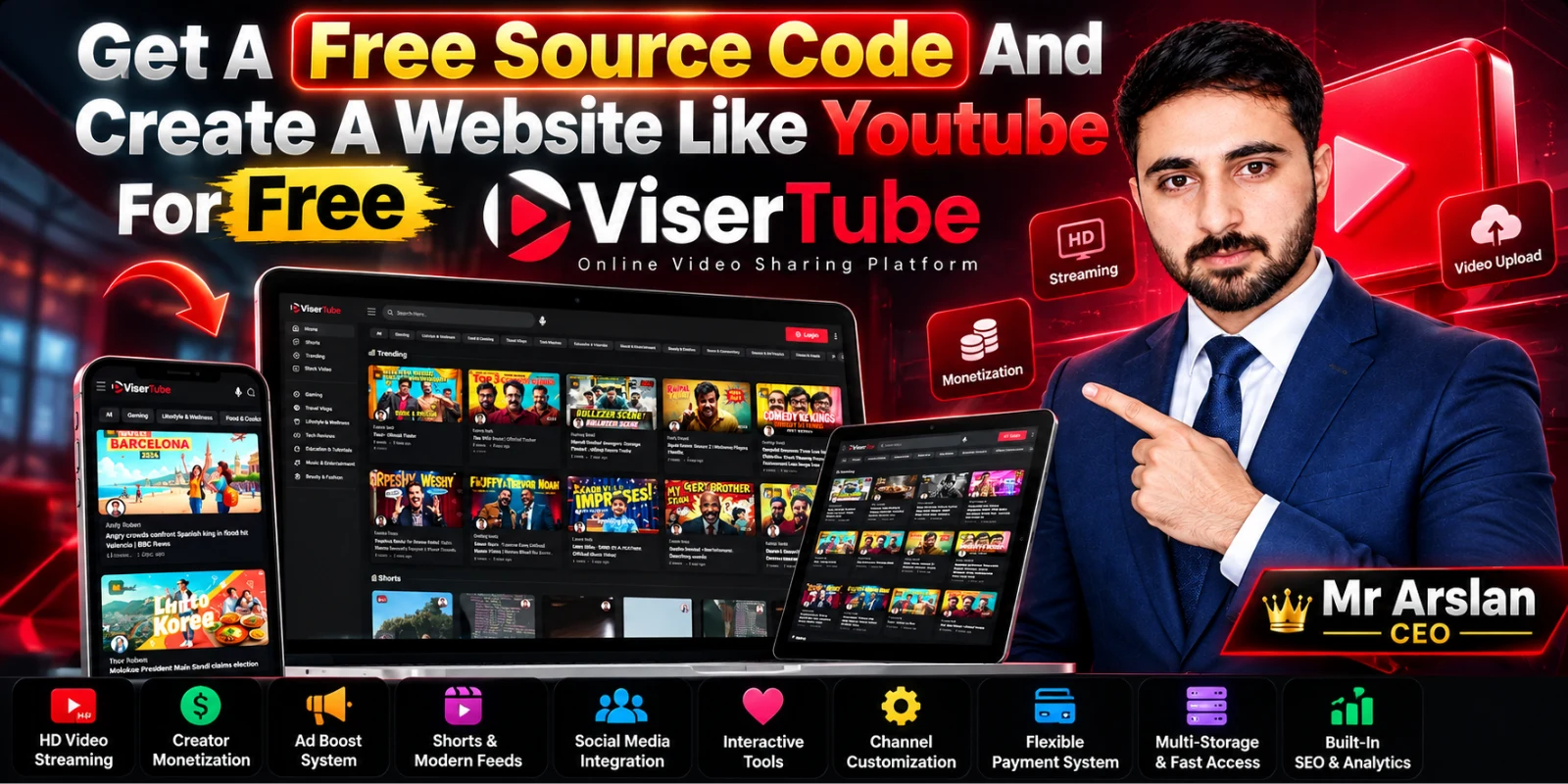 ViserTube Free Source Code – Build Your Own YouTube Like Video Sharing Website